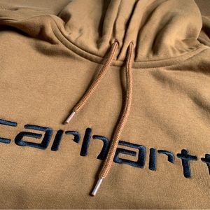 Carhartt WIP Camel Brown Embroidered Hoodie Sweatshirt